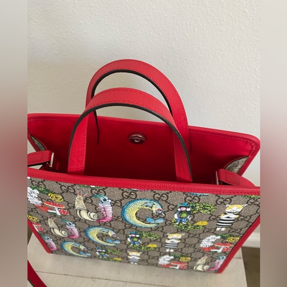 Gucci × Yuko Higuchi Collaboration Children's Tote Bag GG Supreme Red New - Picture 6 of 7